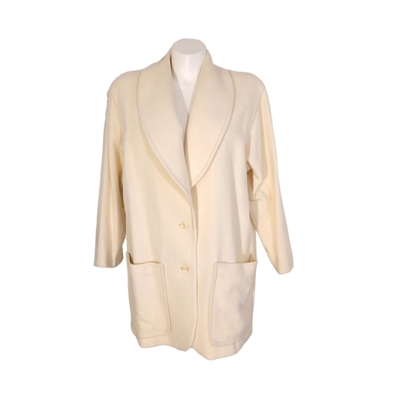 Andrea Marin New York Off-White Wool Pea Coat